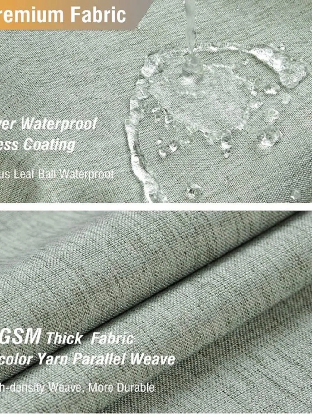 Shower Curtain Linen Textured Cloth Fabric Waterproof Sage Green 108 x 72